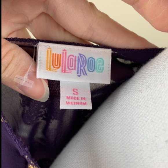 LulaRoe Purple & Gold Polka Dot Fringe Boho Kimono‎ small - Picture 12 of 16